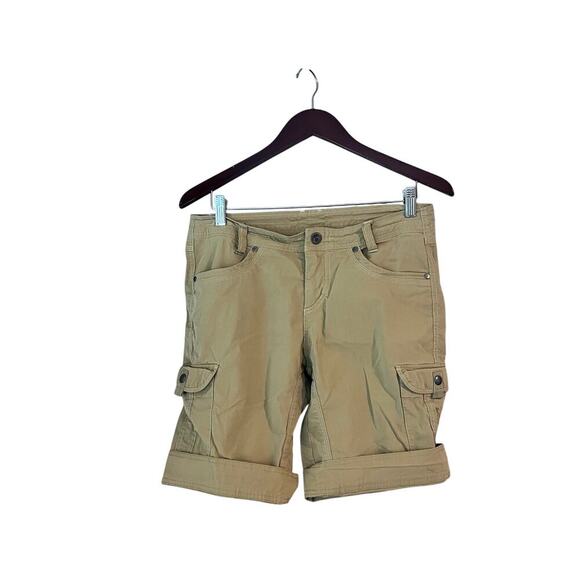 Kuhl Women’s Cargo Short Mustard Yellow UPF High Waist 8 Hiking - Picture 1 of 10
